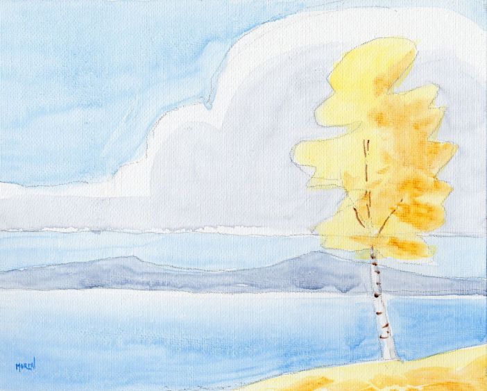 Acrylic Painting_Birch By The Lake