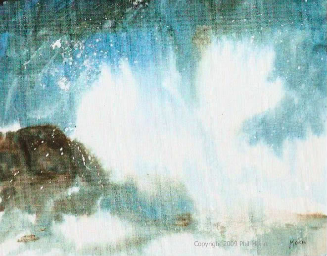 Acrylic Painting - Crashing Surf - Phil Morin
