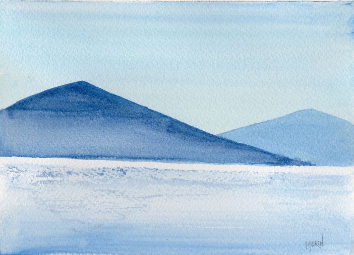 acrylic painting peaceful mountains phil morin