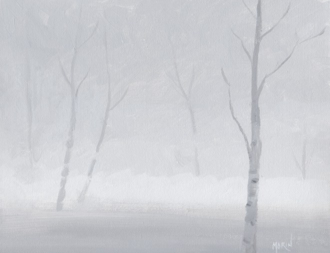 Acrylic Painting Trees In The Fog