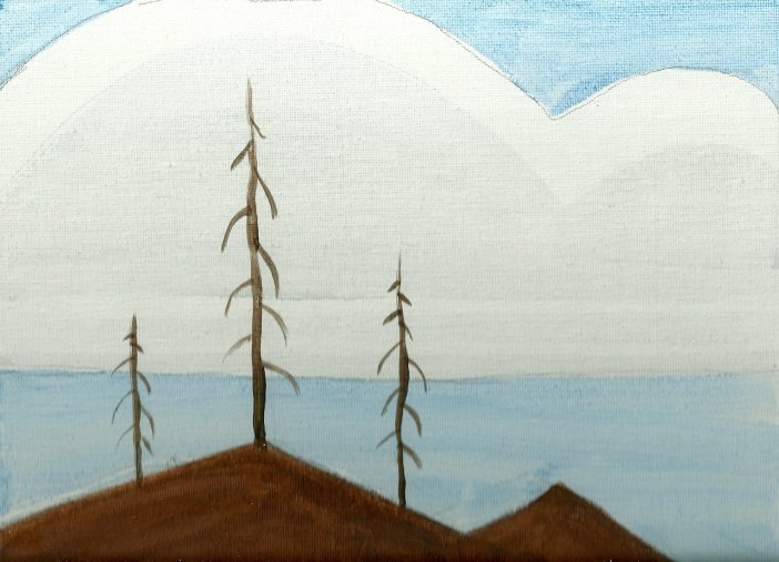 Acrylic Painting - Burned Hills - Phil Morin
